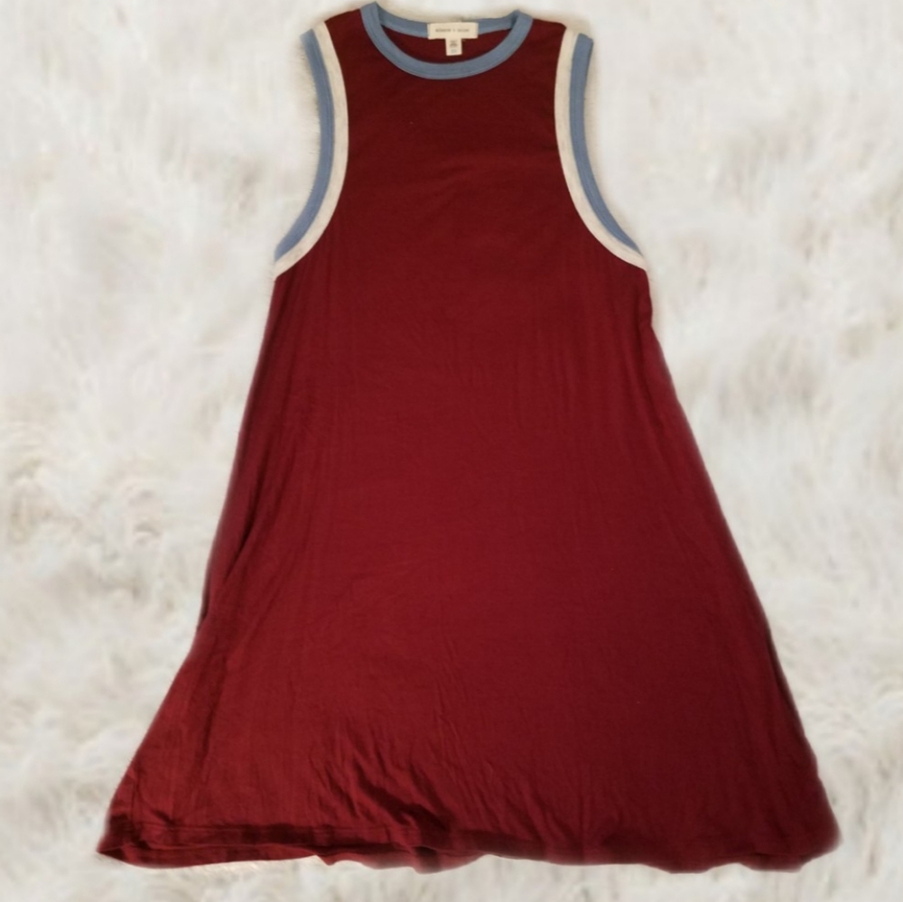 Silence + Noise Womens Mini Tank Red Blue  Dress